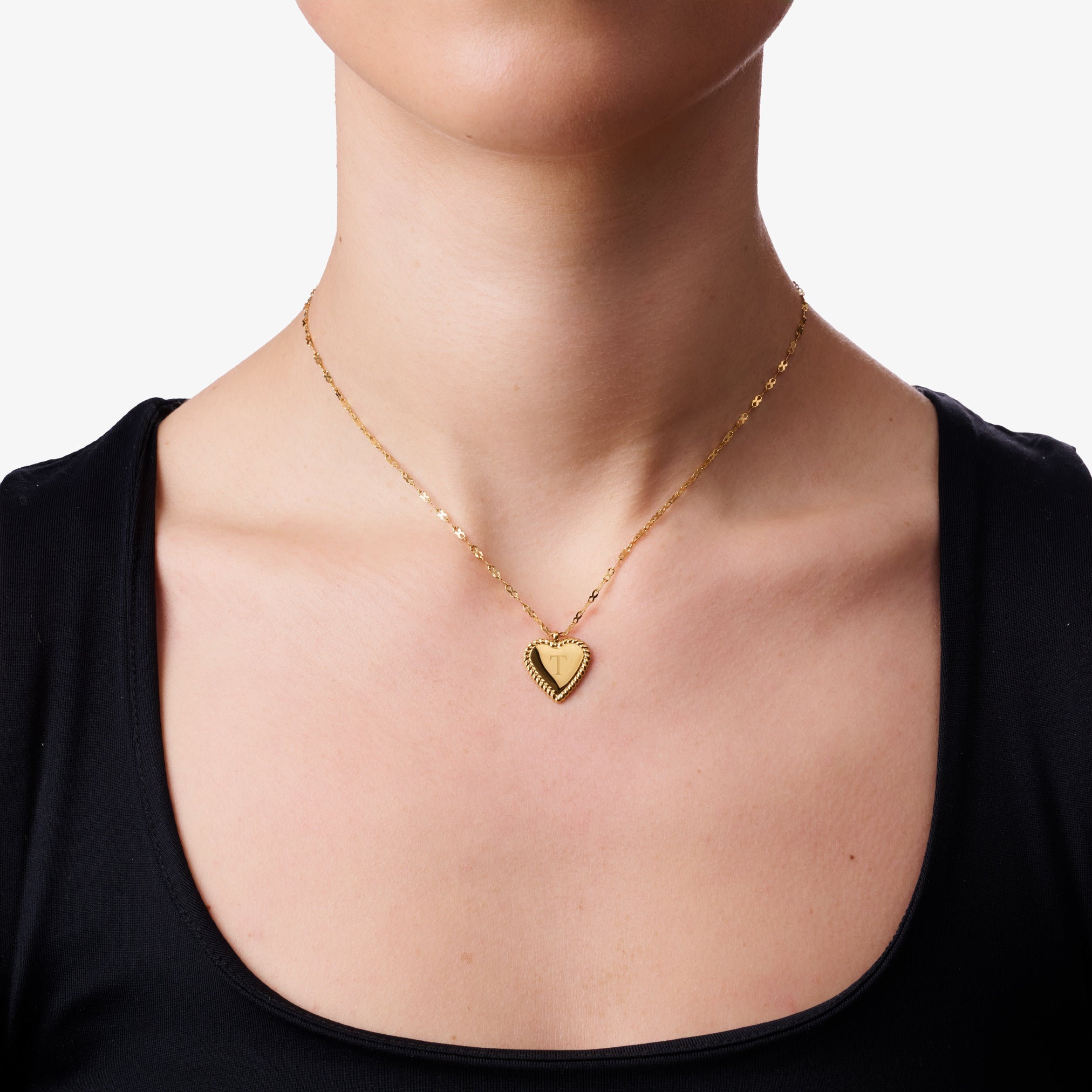 ENGRAVABLE HEART PENDANT NECKLACE best gold plated tarnish and water resistant piece by Irish Jewellery brand - Lynott Jewellery