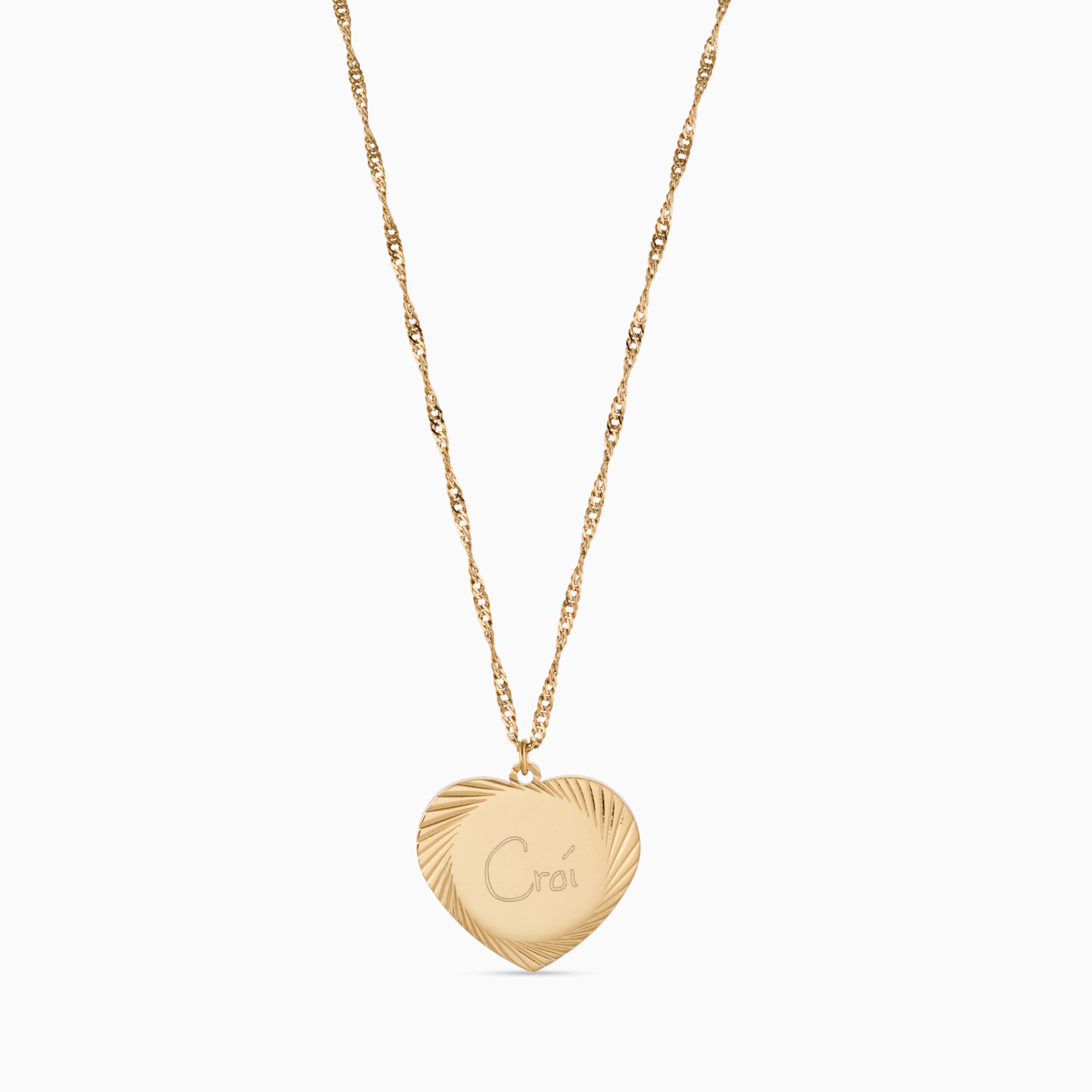 ALL MY HEART ENGRAVABLE NECKLACE best gold plated tarnish and water resistant piece by Irish Jewellery brand - Lynott Jewellery
