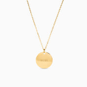ENGRAVABLE DISC NECKLACE best gold plated tarnish and water resistant piece by Irish Jewellery brand - Lynott Jewellery