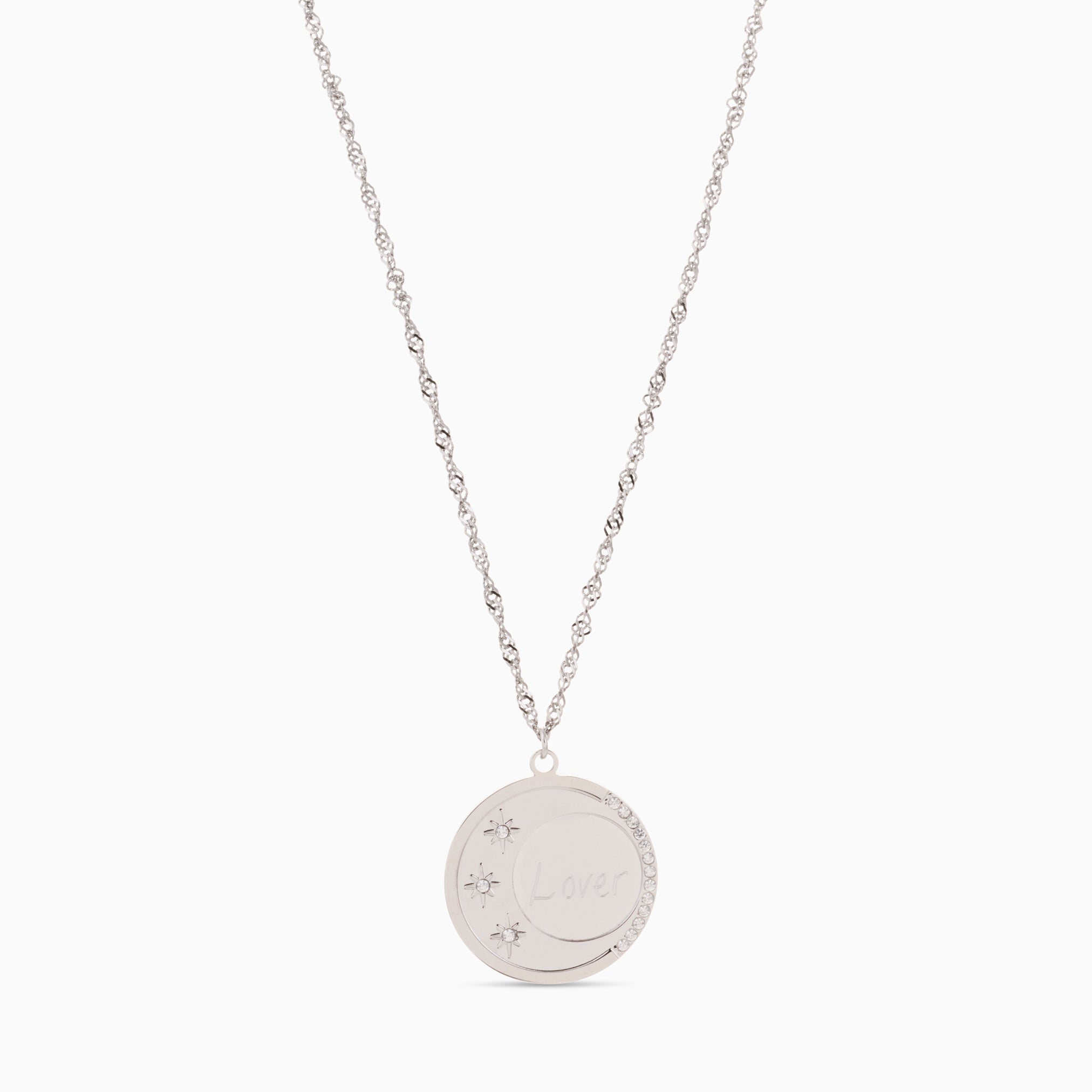 LUNAR GLOW ENGRAVABLE NECKLACE best gold plated tarnish and water resistant piece by Irish Jewellery brand - Lynott Jewellery