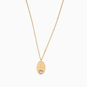 THE PROMISE OVAL ENGRAVABLE NECKLACE best gold plated tarnish and water resistant piece by Irish Jewellery brand - Lynott Jewellery