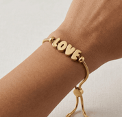 BUBBLE NAME BRACELET best gold plated tarnish and water resistant piece by Irish Jewellery brand - Lynott Jewellery