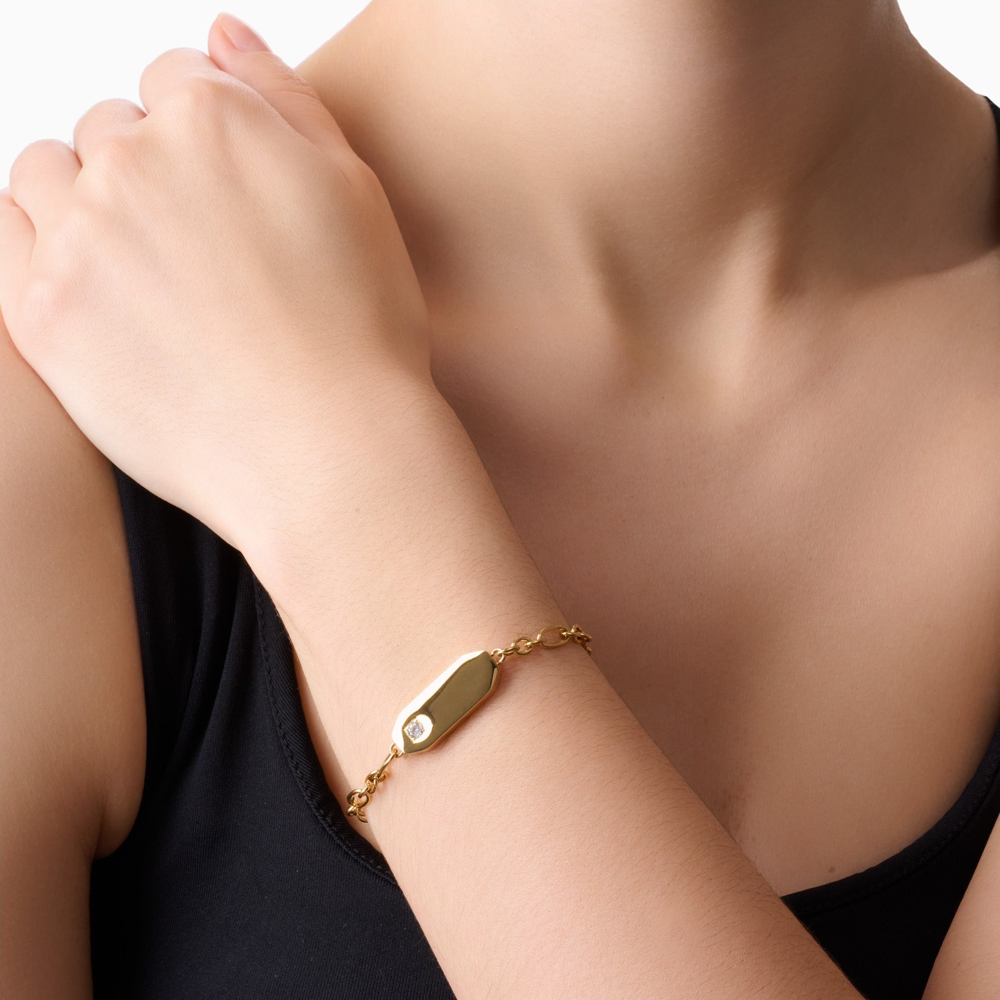 FOREVER YOURS ENGRAVABLE BAR BRACELET best gold plated tarnish and water resistant piece by Irish Jewellery brand - Lynott Jewellery