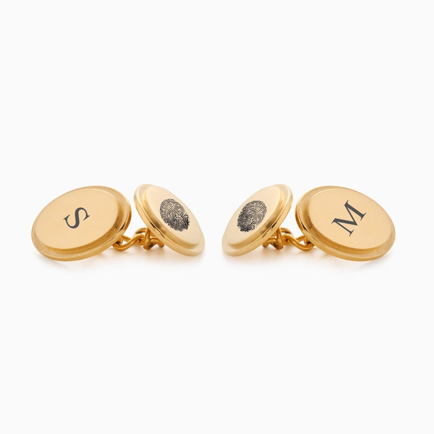 SIGNATURE LINK ENGRAVABLE CUFF LINKS best gold plated tarnish and water resistant piece by Irish Jewellery brand - Lynott Jewellery