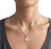 SIGNATURE ENGRAVABLE DISC NECKLACE best gold plated tarnish and water resistant piece by Irish Jewellery brand - Lynott Jewellery