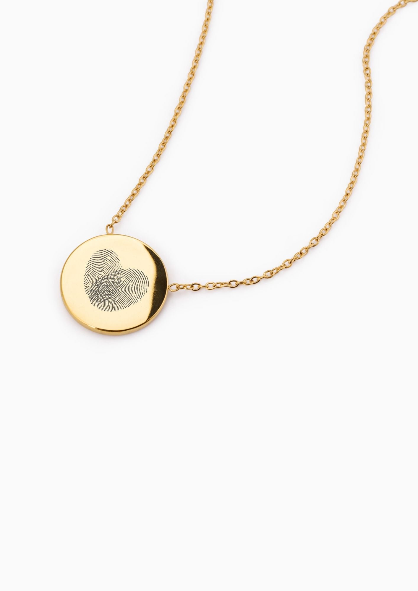 DROP DISC ENGRAVABLE NECKLACE best gold plated tarnish and water resistant piece by Irish Jewellery brand - Lynott Jewellery