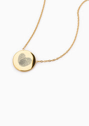 DROP DISC ENGRAVABLE NECKLACE best gold plated tarnish and water resistant piece by Irish Jewellery brand - Lynott Jewellery
