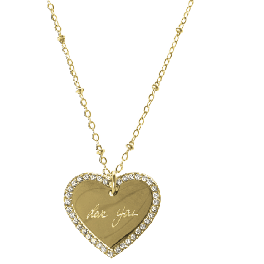 ETERNAL HEART ENGRAVABLE PENDANT NECKLACE best gold plated tarnish and water resistant piece by Irish Jewellery brand - Lynott Jewellery