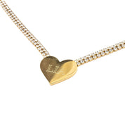 DOUBLE TENNIS HEART ENGRAVABLE NECKLACE best gold plated tarnish and water resistant piece by - Lynott Jewellery