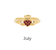 HEART CROWN CLADDAGH BIRTHSTONE ADJUSTABLE RING best gold plated tarnish and water resistant piece by Irish Jewellery brand - Lynott Jewellery