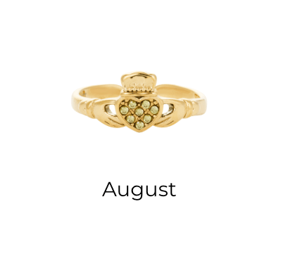 HEART CROWN CLADDAGH BIRTHSTONE ADJUSTABLE RING best gold plated tarnish and water resistant piece by Irish Jewellery brand - Lynott Jewellery