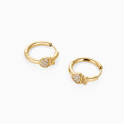 HEART CROWN CLADDAGH HUGGIE HOOPS best gold plated tarnish and water resistant piece by Irish Jewellery brand - Lynott Jewellery