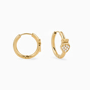 HEART CROWN CLADDAGH HUGGIE HOOPS