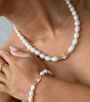 HEART CROWN PEARL CLADDAGH BRACELET best gold plated tarnish and water resistant piece by Irish Jewellery brand - Lynott Jewellery