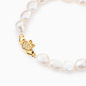 HEART CROWN PEARL CLADDAGH BRACELET best gold plated tarnish and water resistant piece by Irish Jewellery brand - Lynott Jewellery