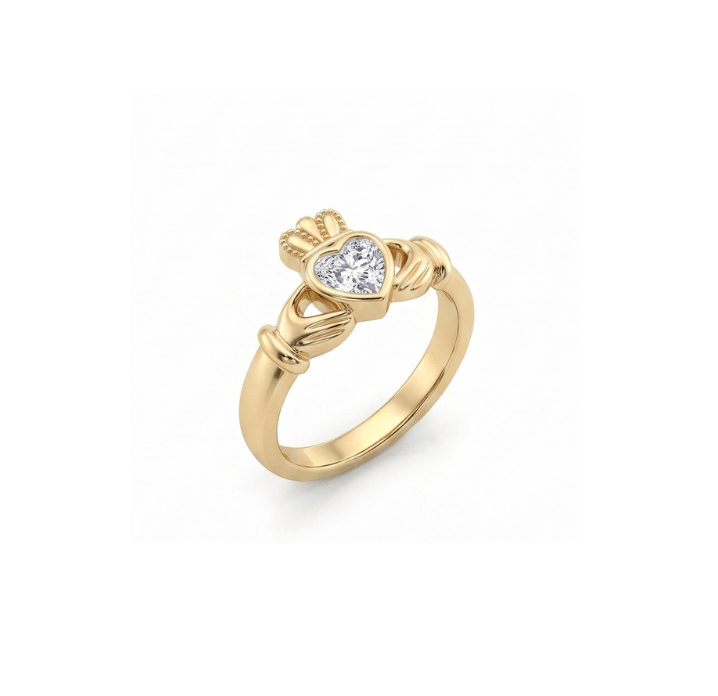 PINKY CLADDAGH RING best gold plated tarnish and water resistant piece by Irish Jewellery brand - Lynott Jewellery
