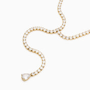 VIBES DROP DOWN TENNIS NECKLACE best gold plated tarnish and water resistant piece by Irish Jewellery brand - Lynott Jewellery