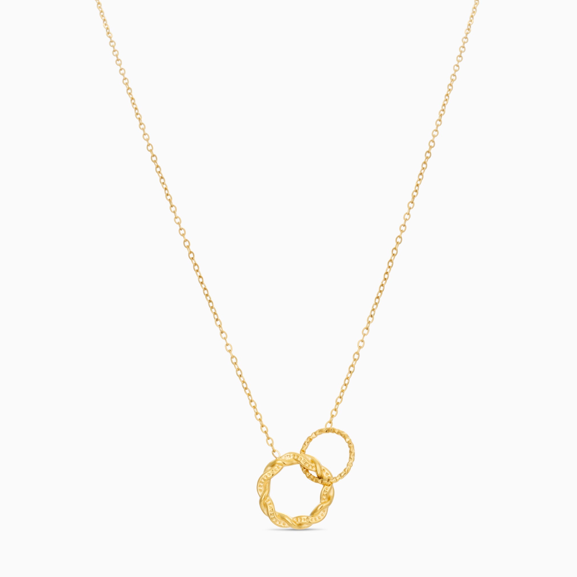 SHIMMERING INTERLINKING CIRCLE NECKLACE best gold plated tarnish and water resistant piece by Irish Jewellery brand - Lynott Jewellery