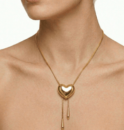 DROP DOWN HEART NECKLACE best gold plated tarnish and water resistant piece by Irish Jewellery brand - Lynott Jewellery