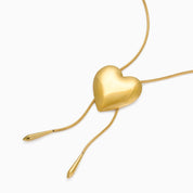 DROP DOWN HEART NECKLACE best gold plated tarnish and water resistant piece by Irish Jewellery brand - Lynott Jewellery