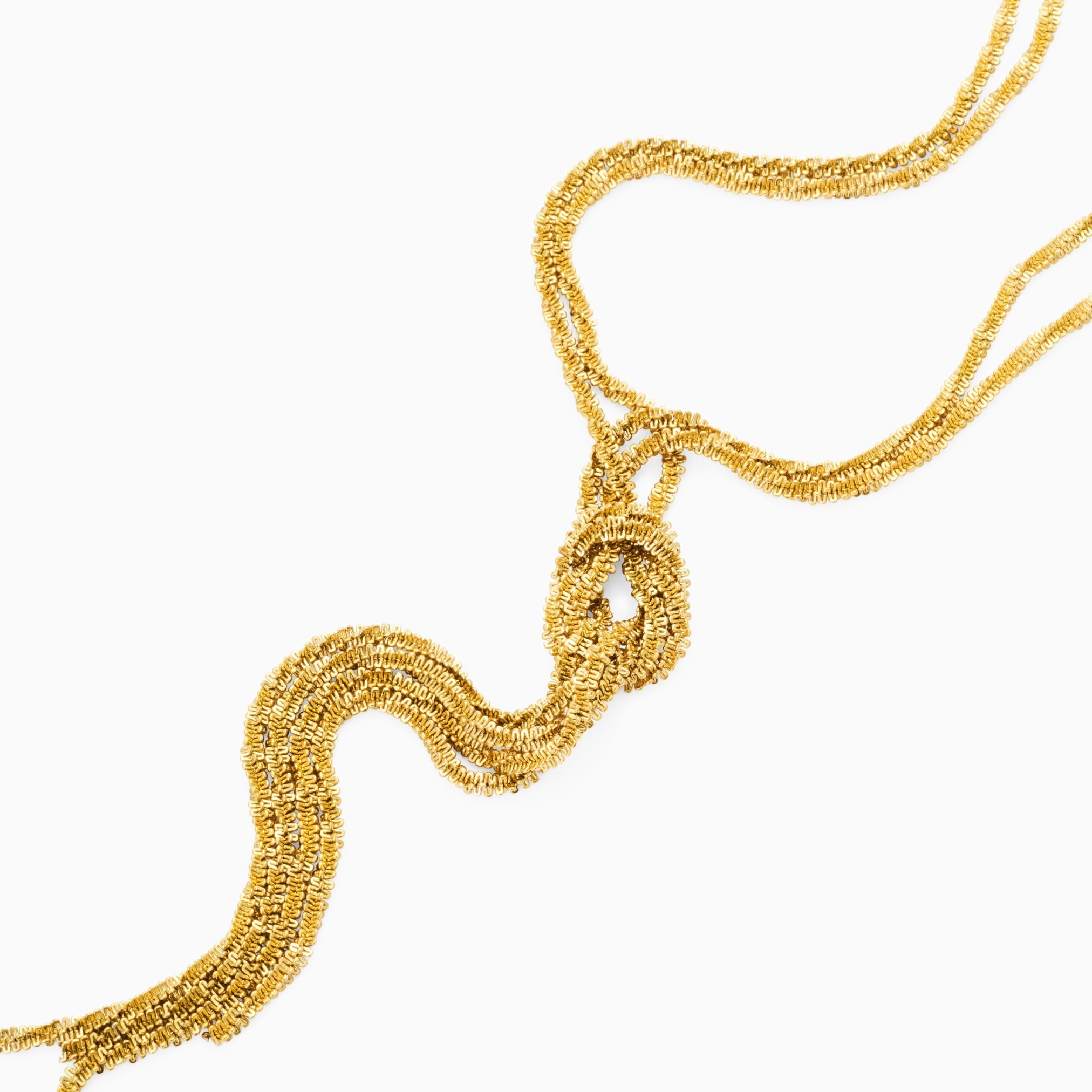TWISTY SHIMMER DROP DOWN NECKLACE best gold plated tarnish and water resistant piece by Irish Jewellery brand - Lynott Jewellery