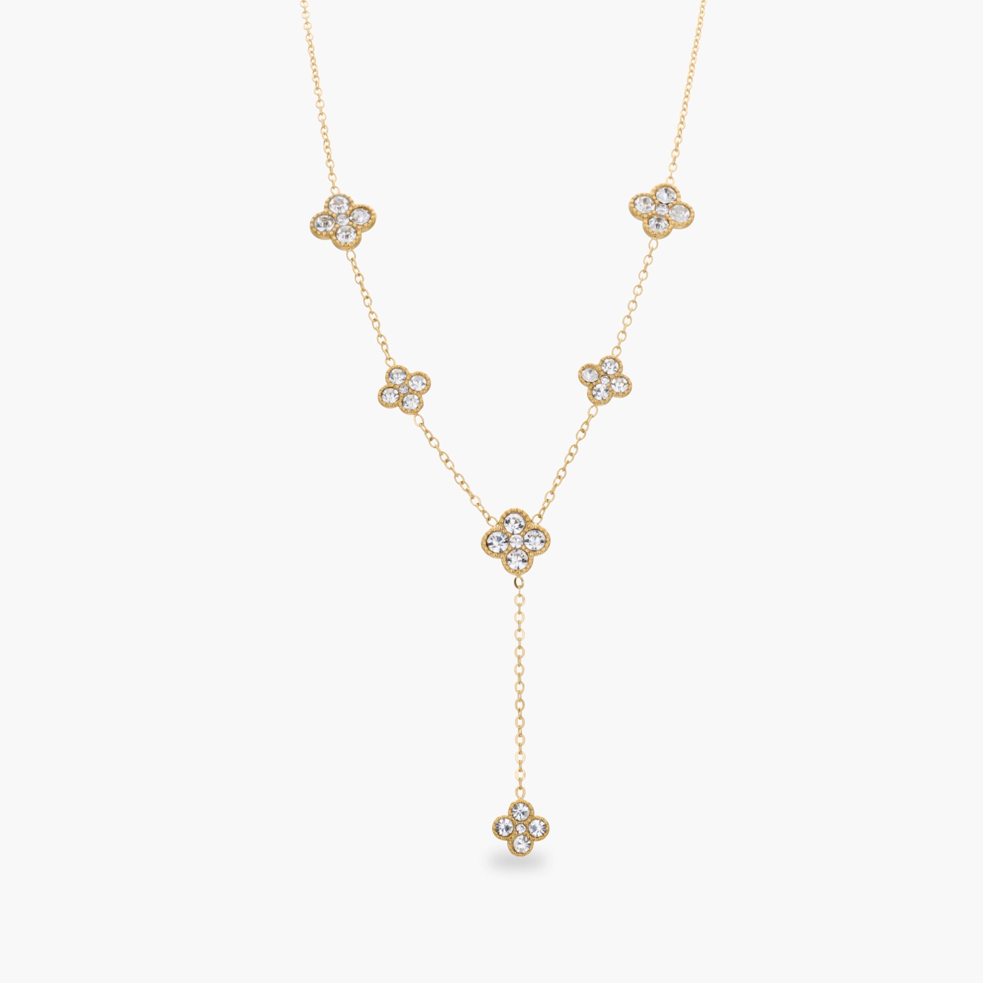 TOTAL GLAM DROP DOWN NECKLACE best gold plated tarnish and water resistant piece by Irish Jewellery brand - Lynott Jewellery