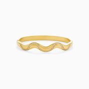 GLIMMER WAVE STRIKE BANGLE best gold plated tarnish and water resistant piece by Irish Jewellery brand - Lynott Jewellery