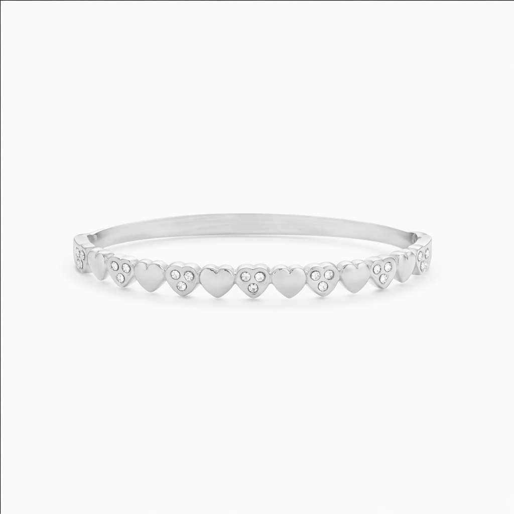 CONNECTED HEARTS BANGLE best gold plated tarnish and water resistant piece by Irish Jewellery brand - Lynott Jewellery