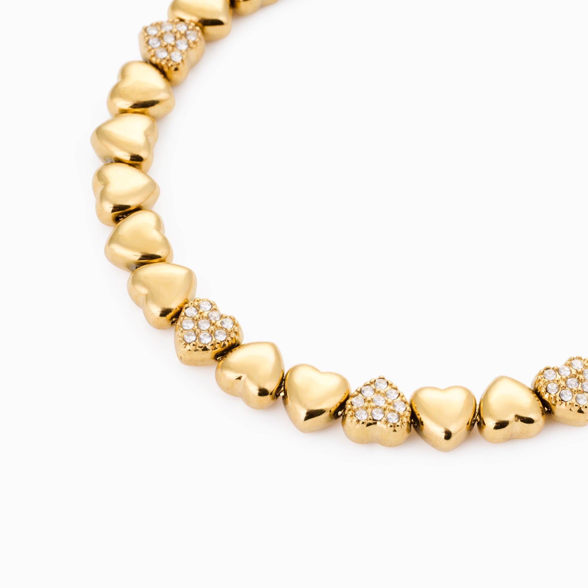 CONNECTED HEARTS BRACELET best gold plated tarnish and water resistant piece by Irish Jewellery brand - Lynott Jewellery