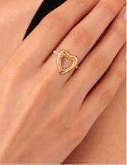 HEART CHUNKY ADJUSTABLE RING best gold plated tarnish and water resistant piece by Irish Jewellery brand - Lynott Jewellery
