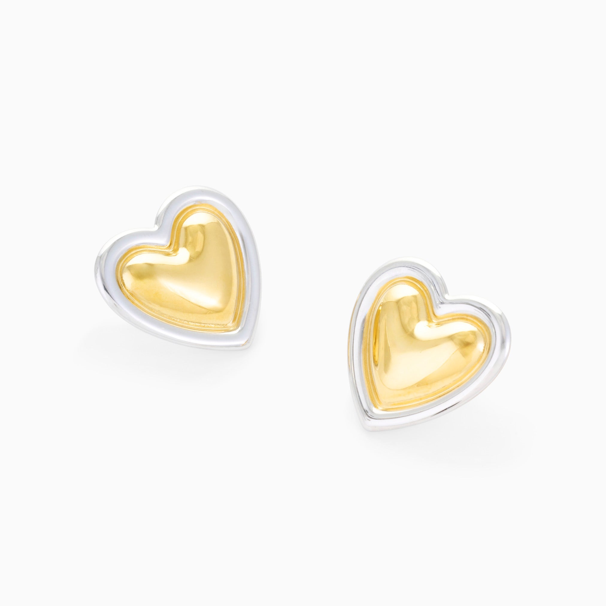MIX METAL VINTAGE HEART CHUNKY EARRING best gold plated tarnish and water resistant piece by Irish Jewellery brand - Lynott Jewellery