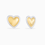 MIX METAL VINTAGE HEART CHUNKY EARRING best gold plated tarnish and water resistant piece by Irish Jewellery brand - Lynott Jewellery