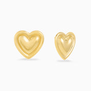 VINTAGE HEART CHUNKY EARRING best gold plated tarnish and water resistant piece by Irish Jewellery brand - Lynott Jewellery