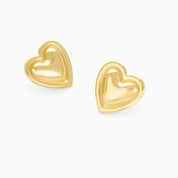 VINTAGE HEART CHUNKY EARRING best gold plated tarnish and water resistant piece by Irish Jewellery brand - Lynott Jewellery