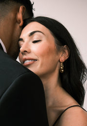 CHUNKY BUBBLE HOOP best gold plated tarnish and water resistant piece by Irish Jewellery brand - Lynott Jewellery