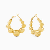 CHUNKY BUBBLE HOOP best gold plated tarnish and water resistant piece by Irish Jewellery brand - Lynott Jewellery