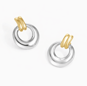 MIX METAL VINTAGE ROUND HOOP best gold plated tarnish and water resistant piece by Irish Jewellery brand - Lynott Jewellery