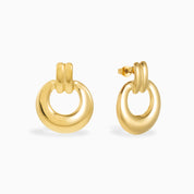 GOLD VINTAGE ROUND HOOP best gold plated tarnish and water resistant piece by Irish Jewellery brand - Lynott Jewellery