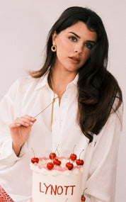 GOLD VINTAGE ROUND HOOP best gold plated tarnish and water resistant piece by Irish Jewellery brand - Lynott Jewellery