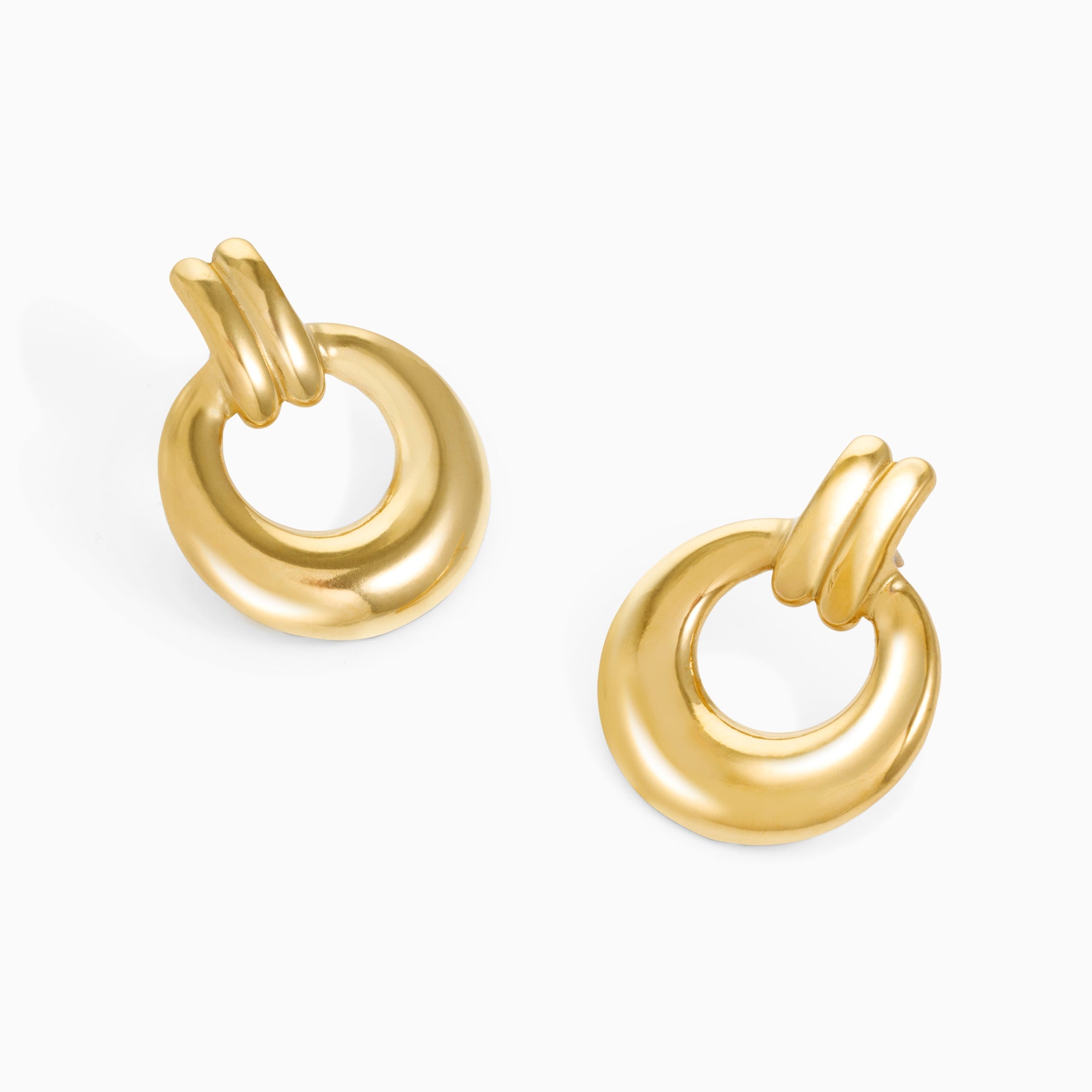 GOLD VINTAGE ROUND HOOP best gold plated tarnish and water resistant piece by Irish Jewellery brand - Lynott Jewellery