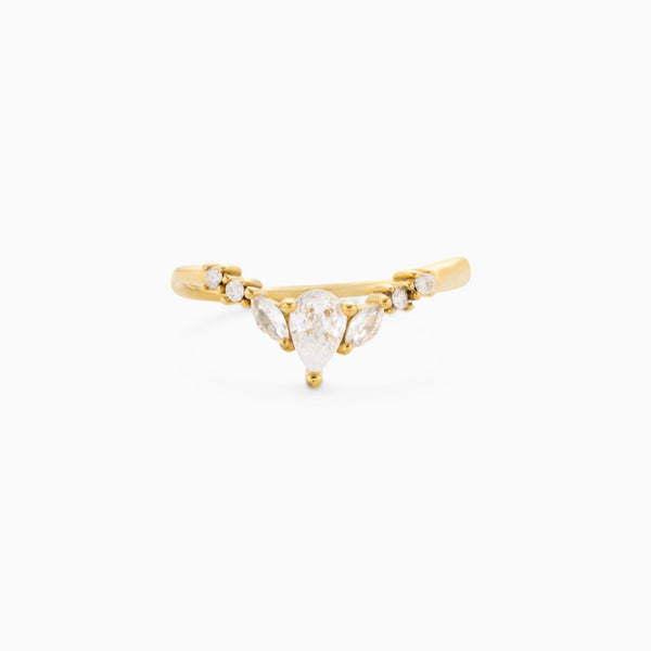 PRETTY PLEASE DIAMOND RING best gold plated tarnish and water resistant piece by Irish Jewellery brand - Lynott Jewellery
