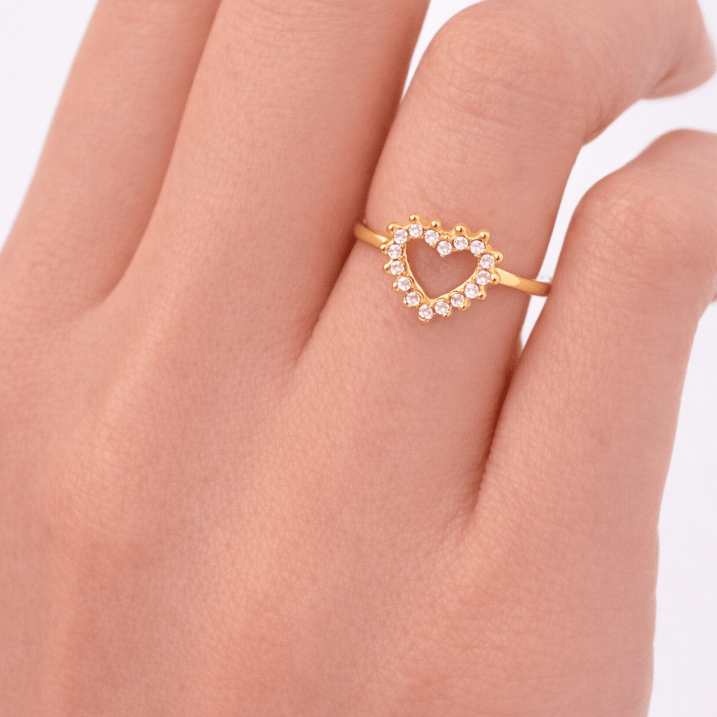 MINI HEART PINKY RING best gold plated tarnish and water resistant piece by Irish Jewellery brand - Lynott Jewellery