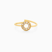 CIRCLE PINKY DELICATE RING best gold plated tarnish and water resistant piece by Irish Jewellery brand - Lynott Jewellery
