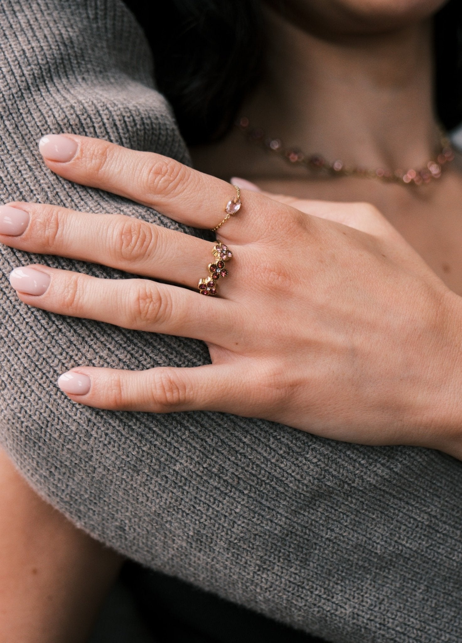 POP OF PINK PINKY RING best gold plated tarnish and water resistant piece by Irish Jewellery brand - Lynott Jewellery