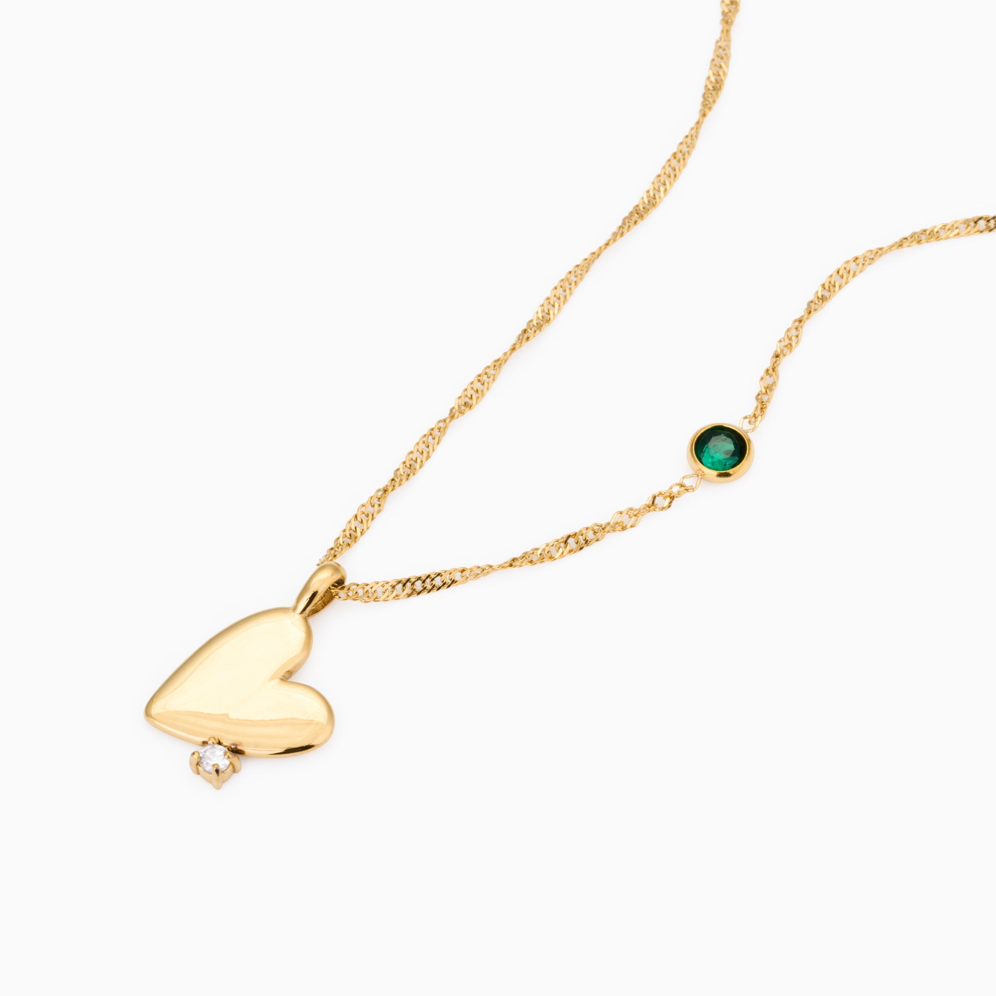 RACHEL GORRY YOUR KEEPSAKE BIRTHSTONE ENGRAVEABLE NECKLACE best gold plated tarnish and water resistant piece by Irish Jewellery brand - Lynott Jewellery