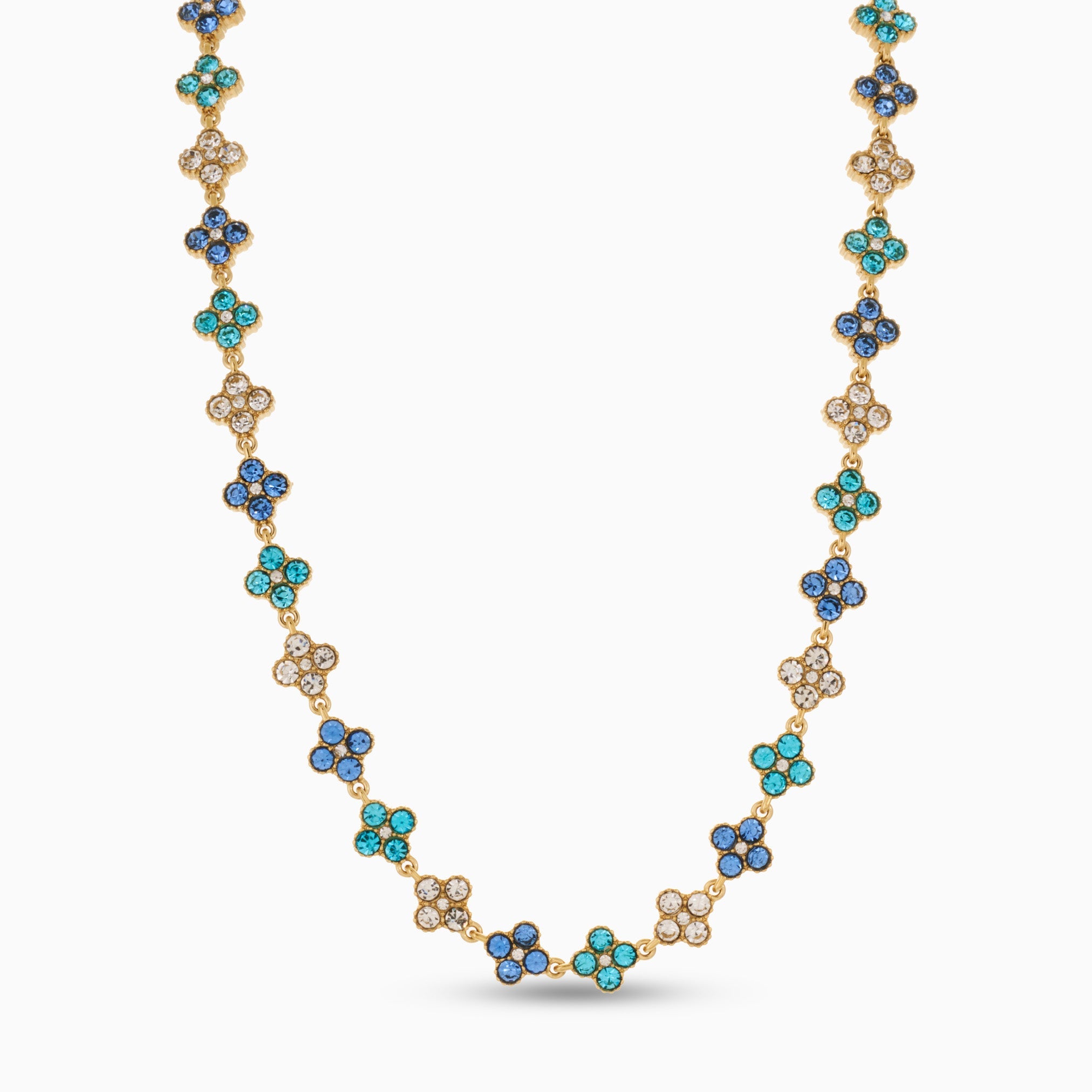 TOTAL GLAM BLUE NECKLACE best gold plated tarnish and water resistant piece by Irish Jewellery brand - Lynott Jewellery