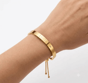NORTH STAR ENGRAVABLE BANGLE best gold plated tarnish and water resistant piece by Irish Jewellery brand - Lynott Jewellery