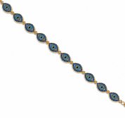 SANTORINI DARK BLUE EVIL EYE BRACELET best gold plated tarnish and water resistant piece by Irish Jewellery brand - Lynott Jewellery