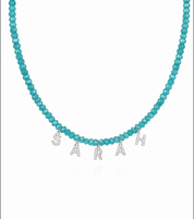 PERSONALISED COLOUR NAME NECKLACE best gold plated tarnish and water resistant piece by Irish Jewellery brand - Lynott Jewellery