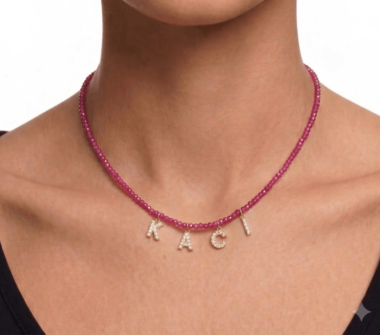 PERSONALISED PINK NAME NECKLACE best gold plated tarnish and water resistant piece by Irish Jewellery brand - Lynott Jewellery